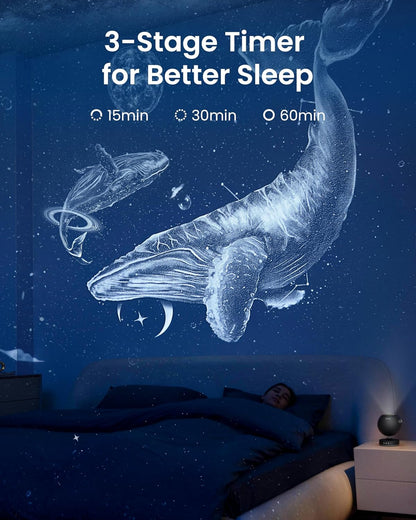 POCOCO Galaxy Star Projector for Bedroom with Replaceable Optical Film Discs, Home Planetarium Night Light Projector with High-Definition Soft Light for Relax, Study, and Meditate, Stress Relief Gifts