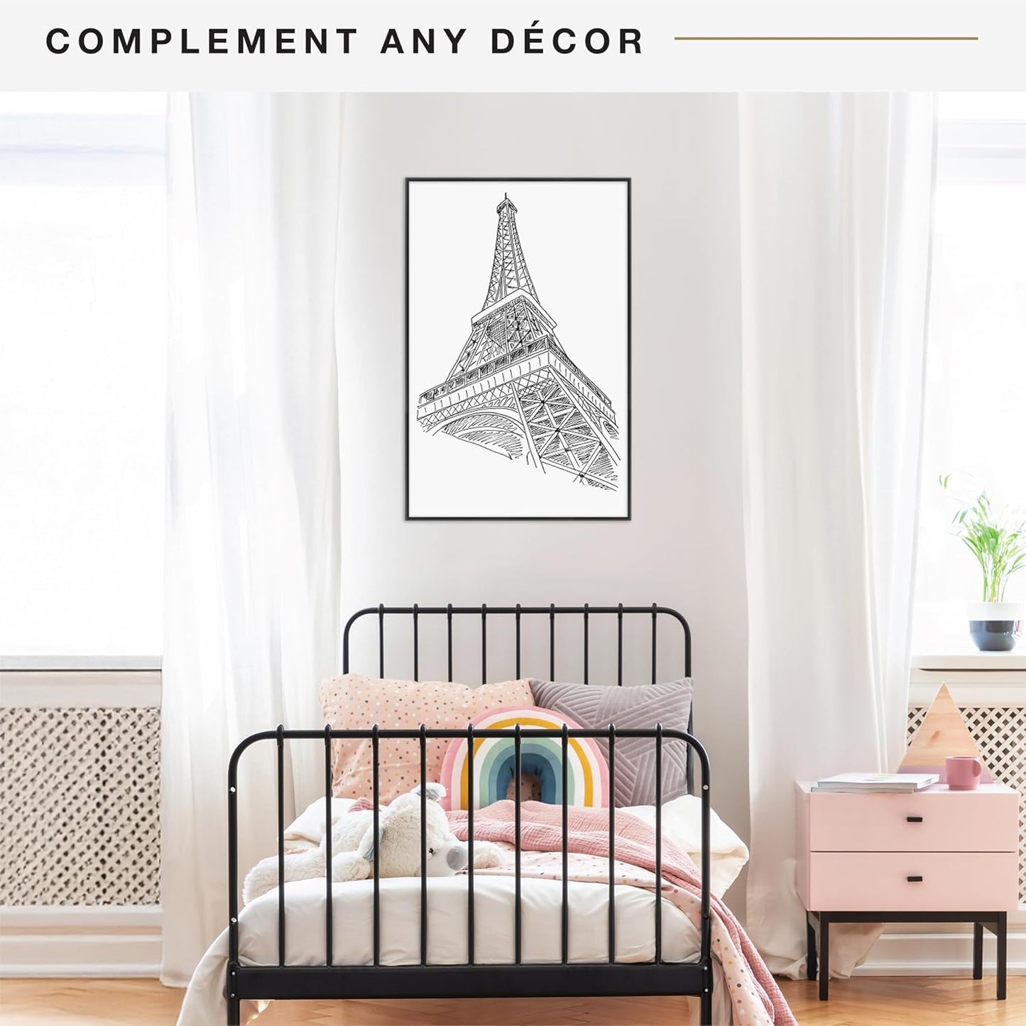 MCS Original Poster Frame 22.375x34 Black Lightweight Vertical & Horizontal Wall Hanging Large Picture Frame for Posters, Art Prints & Gallery Wall (1-Pack)