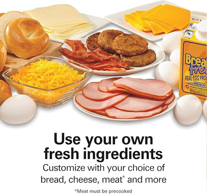 Hamilton Beach Breakfast Sandwich Maker with Egg Cooker Ring, Customize Ingredients, Perfect for English Muffins, Croissants, Mini Waffles, Perfect White Elephant Gifts, Mint (25482)