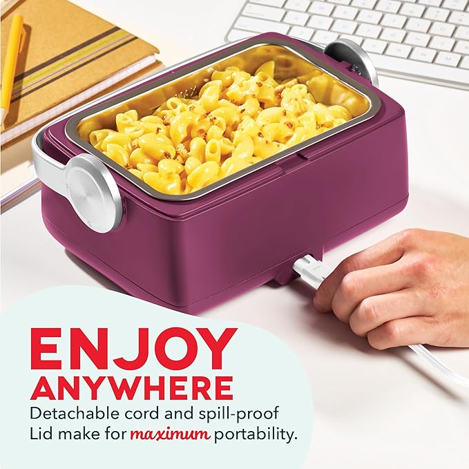 DASH Hot2Go™ Personal Food Warmer (30 Ounces, with spoon & fork) - Berry