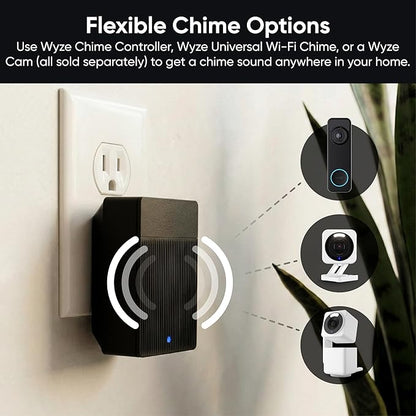 Wyze Battery Video Doorbell Wireless Camera, 1536x1536 HD+ with Color Night Vision, 2-Way Audio, 1:1 Head-to-Toe View, Person/Vehicle/Package Monitor, Wire-Free/Wired Option, 1 Minute Easy Setup