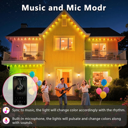 300FT Permanent Outdoor RGB Lights, IP67 Waterproof Smart Eave Lighting, with App/Remote Control Eaves Light, DIY LED Scenes Modes for House Roof Decor,Christmas,Party,All Holiday and Daily
