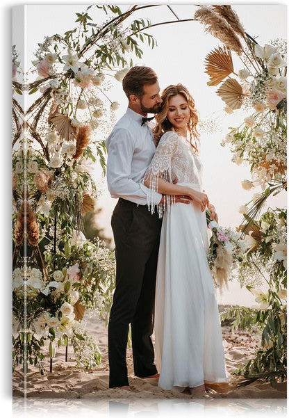Custom Canvas Prints with Your Photos - Personalized Pictures Print, Customized Photo Gifts, Wall Art Poster Canvas Printing for Wedding, Family, Baby, Pets, Home Office Decor, Wrapped Frame 16x24