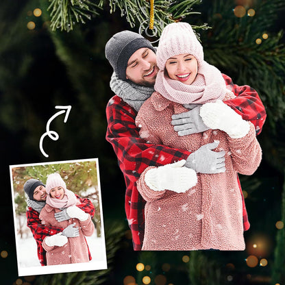 DOPTIKA Personalized Photo Ornament, 2D Christmas Ornaments Gifts for Couples 2025, Personalized Christmas Ornaments 2025, Couple Gifts for Husband Wife Boyfriend Girlfriend, Photo Ornament