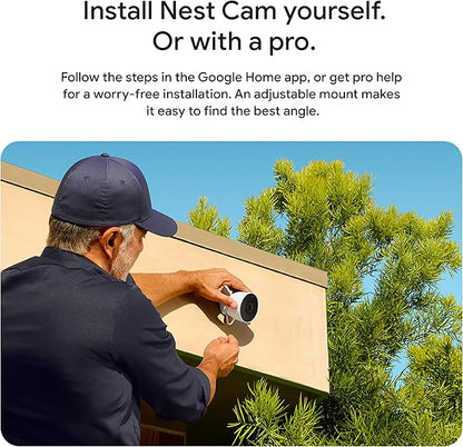 Google Nest Cam Outdoor (Wired, 2nd Gen) - 2 Pack - Security Camera with 2K Video and Gemini, Night Vision, 2-Way Audio - Works with Google Home - 2025 Model - Snow