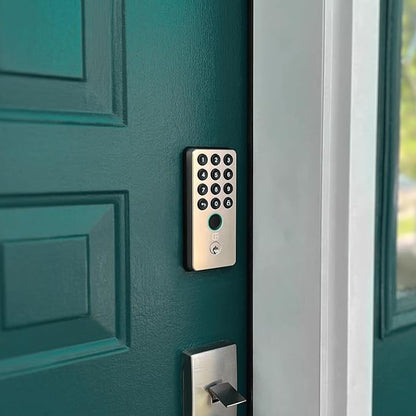 igloohome (NEW!) Deadbolt Go Smart Lock (Satin Nickel) w/Fingerprint, Digital Keys, Remote PIN Codes, WiFi Bridge (Sold Separately) - Tested to ANSI Standards, Easy to Install.