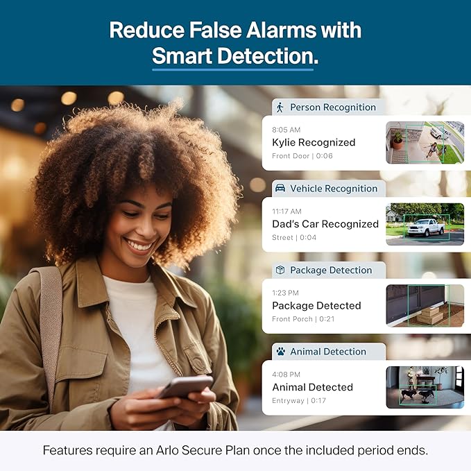 Arlo Pro Security Camera 2K HDR (6th Gen, 2025 Release) Wireless Outdoor Camera, 3 Cam with 6-Month Secure Plus Subscription