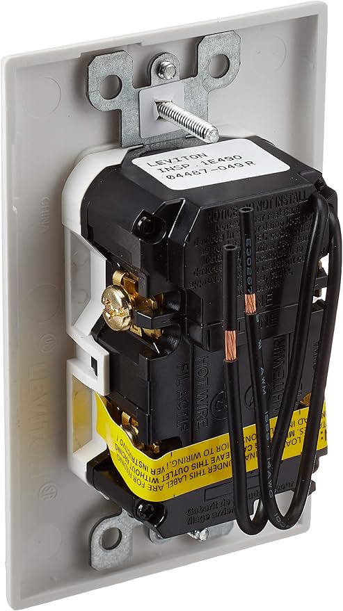 Leviton AFCI/Switch Combination, 15 Amp, Self Test, LED Indicator Light, AFSW1-W, White