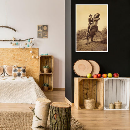 Generic Goth Decor Antiqued Wicca Art Poster Dark Academy Dinosaur And Cowboy Canvas Wall Art Horror Posters Spooky Indoor Art Family Bedroom Office Space Decor 16X24inch Unframed