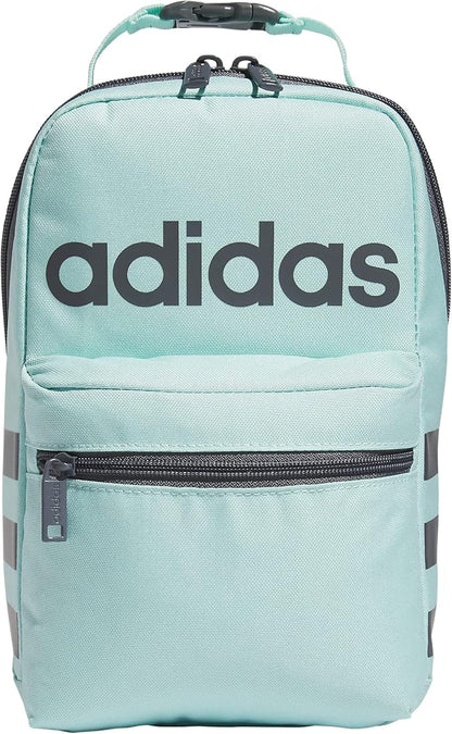 adidas Unisex Santiago Lunch Bag, Insulated School Food Container Box Discontinued, Semi Flash Aqua Blue/Onix Grey/2.0, One Size