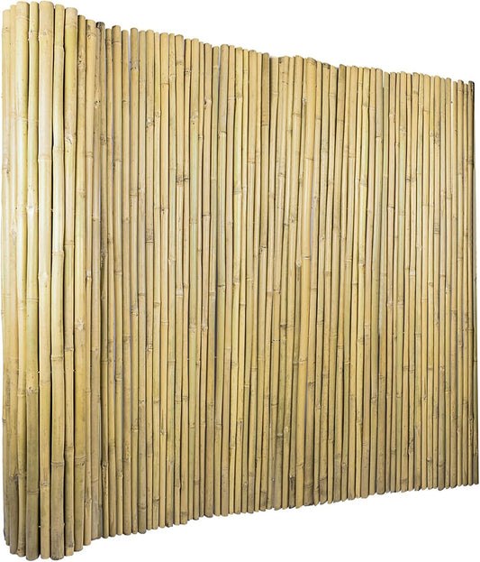4Ft High x 8 Ft Long x 0.7In D Bamboo Fencing, Natural Bamboo Fence Rolls, Eco-Friendly Privacy Fencing for Outdoor Balcony Patio Garden Border Pool