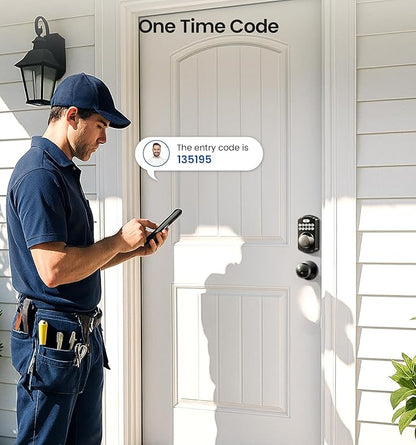 Veise Keyless Entry Door Lock with 2 Knobs, Electronic Backlit Keypad Deadbolt with Handle Set, Auto Lock, One-time Codes, Smart Deadbolt for Front Door, Easy Installation, Matte Black