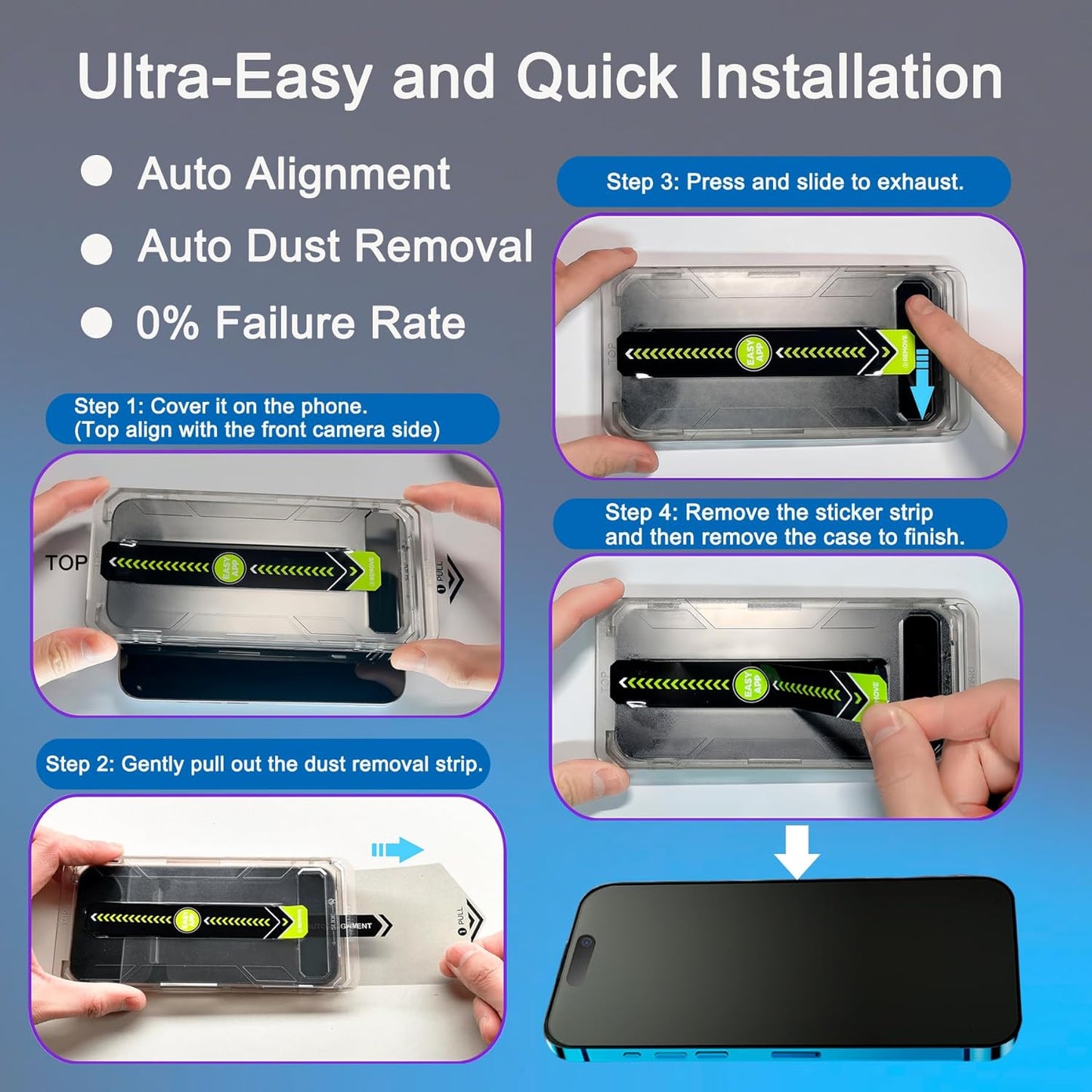2 Pack Matte Privacy Screen Protector for iPhone 16 Pro 6.3", [Auto-Dust Removal and Auto-Alignment] Anti-Spy Anti-Glare Anti-Fingerprint Tempered Glass Film, Smooth & Sensitive Touch