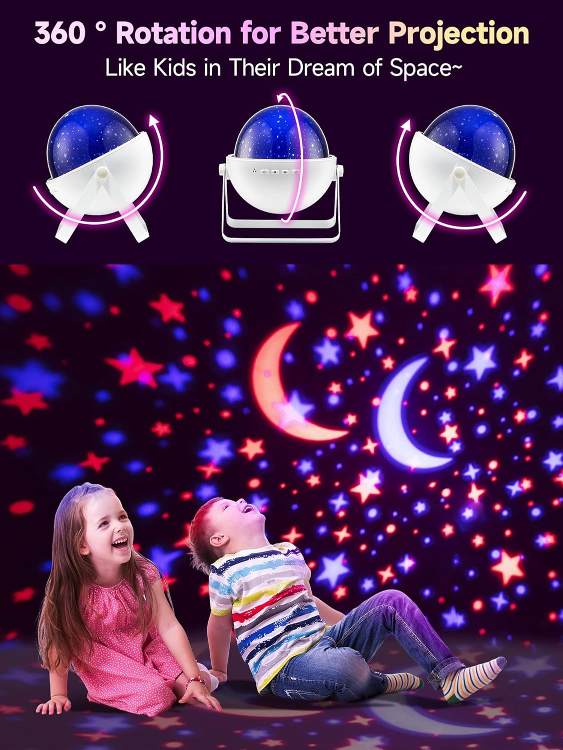 Star Projector for Kids Room, 15 Colors+Bluetooth Music Star Night Light Projector for Bedroom,360°Rotating+AUTO Timer Kids Night Light, Remote Star Projector Lights for Bedroom,Boy Girls Baby Gifts