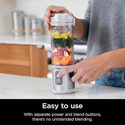 Ninja Blast Portable Blender, Cordless 18 Ounce Container, Personal Blender for Shakes and Smoothies, BPA Free, Leak Proof Lid, USB-C Rechargeable, White, BC151WHC (Version