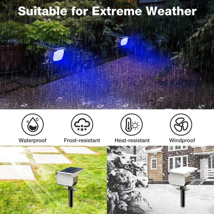 nipify 4 Pack Solar Spot Lights Outdoor, Solar Powered Waterproof Spotlight, Landscape Lighting for Outside Yard Garden Pathway,Blue