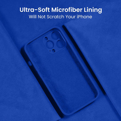 FireNova Designed for iPhone 13 Pro Case, Silicone Upgraded [Camera Protection] Phone Case with [2 Screen Protectors], Soft Anti-Scratch Microfiber Lining Inside, 6.1 inch, Klein Blue