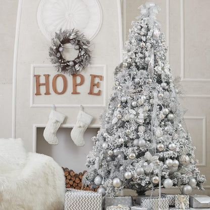 XmasExp 60mm/2.36" Christmas Ball Ornaments Shatterproof Christmas Ornaments Set Decorations for Xmas Tree Balls - 24ct (2.36'', Silver)