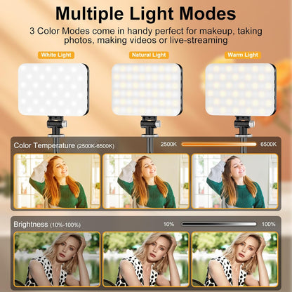 Overhead Phone Mount with 60 LED Portable Selfie Light and Phone Holder for Desk, Camera Mount Arm Stand with Remote, Overhead Stand for Video Recording, Live Streaming, TikTok, YouTube and Cooking