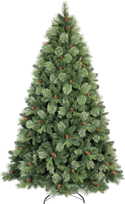 Kadunmina 4ft Artificial Christmas Tree Carolina Pine Tree, Unlit Hinged Premium Xmas Trees with 647 Branch Tips, Pine Cones, Foldable Metal Stand for Home, Office, Holiday Party Decoration