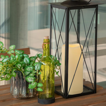 3" x 7" Outdoor Flameless Candles with Remote and Timer, Battery Operated Flickering LED Flameless Pillar Candles for Wedding Home Decoration, Ivory, Plastic, 1 Pack