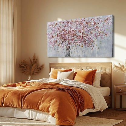 Gold and Pink Canvas Wall Decor Botanical Prints Floral Wall Art Line Painting for Living Room Tree Scenery Picture for Home Hotel 29x58 Inch