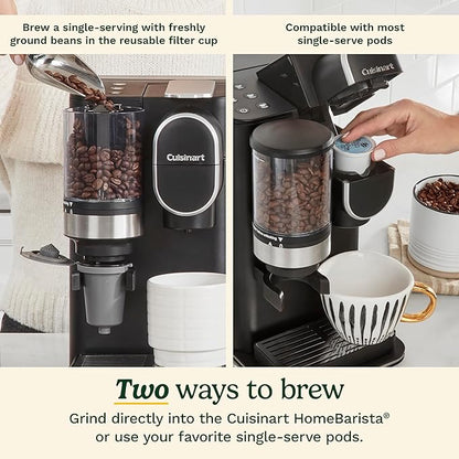 Cuisinart Single-Serve Coffee Maker + Coffee Grinder with 8 oz., 10 oz., and 12 oz. Serving Size, Compatible with Single-Cup Pods, 48-Ounce Removable Reservoir, Stainless Steel, DGB-2