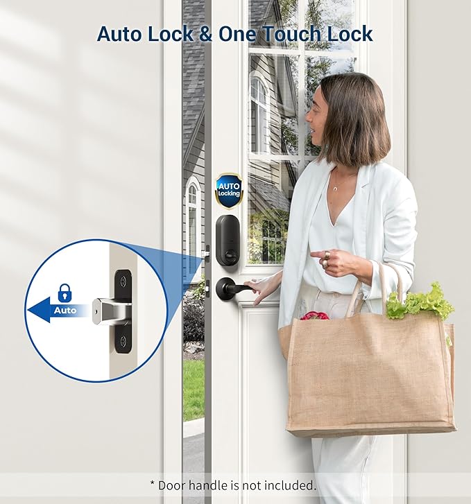 Veise Keyless Entry Door Lock, Electronic Keypad Deadbolt, Keyed Entry, Auto Lock, Anti-Peeking Password, Back Lit & Easy Installation Design, Oil Rubbed Bronze