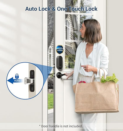 Veise Keyless Entry Door Lock, Electronic Keypad Deadbolt, Keyed Entry, Auto Lock, Anti-Peeking Password, Back Lit & Easy Installation Design, Matte Black