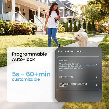 Lockly Secure Pro Smart Lock Wi-Fi, Keyless Entry Digital Keypad Door Lock, 3D Biometric Fingerprint Sensor Front Door with Handle, Voice Control & Auto Lock - Latch Edition