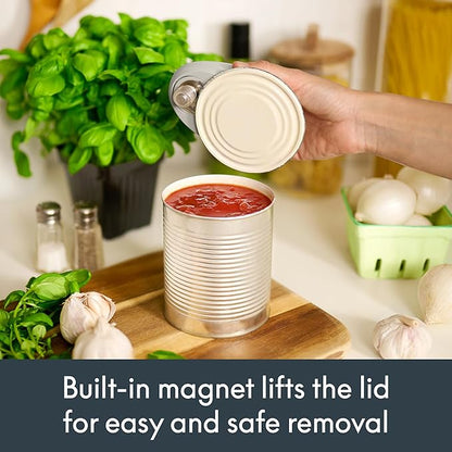 bella Automatic Can Opener, Hands Free, Battery Operated, Cordless, Stainless steel blade to open any Size Can with Magnet to Safely Remove Lid, Seamless Opening Decreases Sharp Edges, Oatmilk