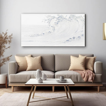 Canvas Wall Art Decor Modern Wall Art Pictures for Living Room White Blue Wave Wall Art Prints Wave Artwork for Walls Landscape Coastal Wall Art Decor Art Work for Home Office Room Wall Decor 20"x40"