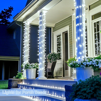JMEXSUSS 800 LED White Christmas String Lights Outdoor, String Twinkle Lights Clear Wire Plug in for Tree Christmas Room Wedding Outside Decorations