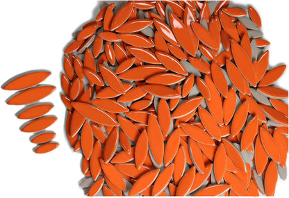 VerzTile Mosaic Tiles for Crafts - Petal Shaped Ceramic Tile Craft Hobbies & Art Projects 39 Color Options Endless Creativity DIY Design (Neon Orange)