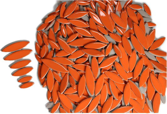 VerzTile Mosaic Tiles for Crafts - Petal Shaped Ceramic Tile Craft Hobbies & Art Projects 39 Color Options Endless Creativity DIY Design (Neon Orange)