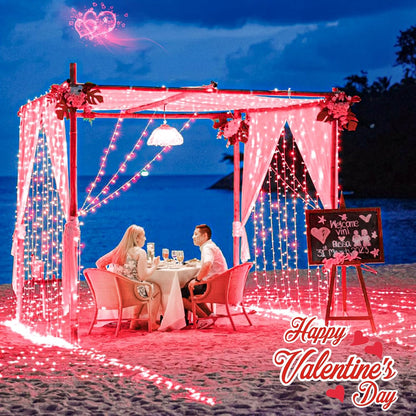120 LED Red String Lights Outdoor Waterproof, 40ft Red Christmas Lights 8 Modes Clear Wire, Plug in Twinkle Fairy String Lights for Bedroom Christmas Decorations