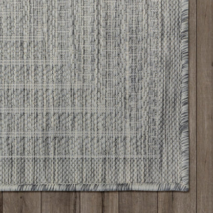Adiva Rugs Outdoor Indoor Area Rug, Weather Resistant, Easy to Clean, Stain Resistant Floor Mat for Dining Room, Backyard, Deck, Patio (Silver Weiss, 2' x 3')