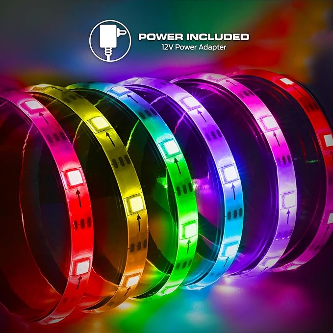 Monster Smart 25 Foot RGB+IC LED Strip Lights, Sound Reactive Strip Lights for Bedroom, App & Voice Control, RGB Light Strip for Room, Alexa Google Home, Razer Chroma Sync, 225 RGB+IC LED Lights