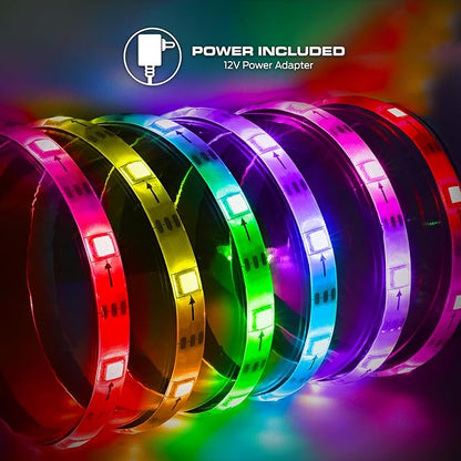 Monster Smart 25 Foot RGB+IC LED Strip Lights, Sound Reactive Strip Lights for Bedroom, App & Voice Control, RGB Light Strip for Room, Alexa Google Home, Razer Chroma Sync, 225 RGB+IC LED Lights