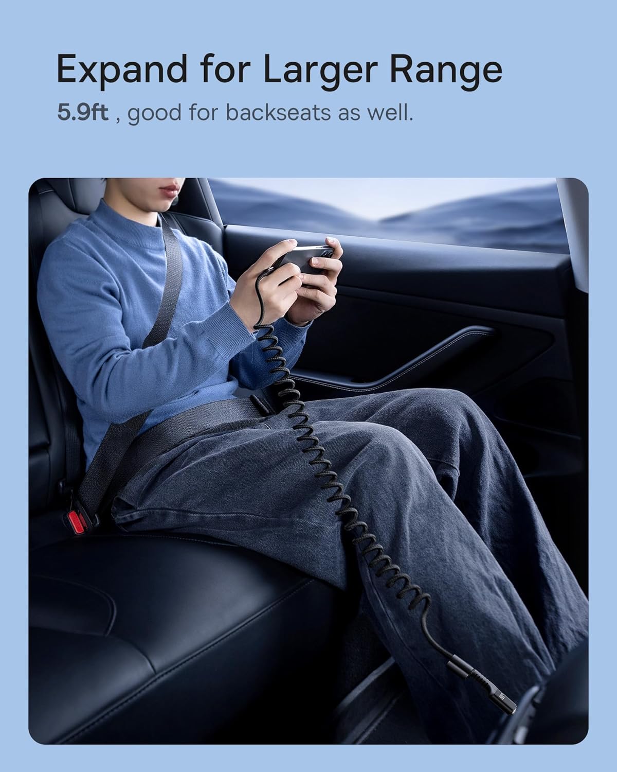 Baseus 100W 5A Fast Charging USB C Car Cable - Compatible with iPhone 15/Pro/Plus/Pro Max, Samsung Galaxy S23 S22 S21, Note 20 10 (3.3ft)