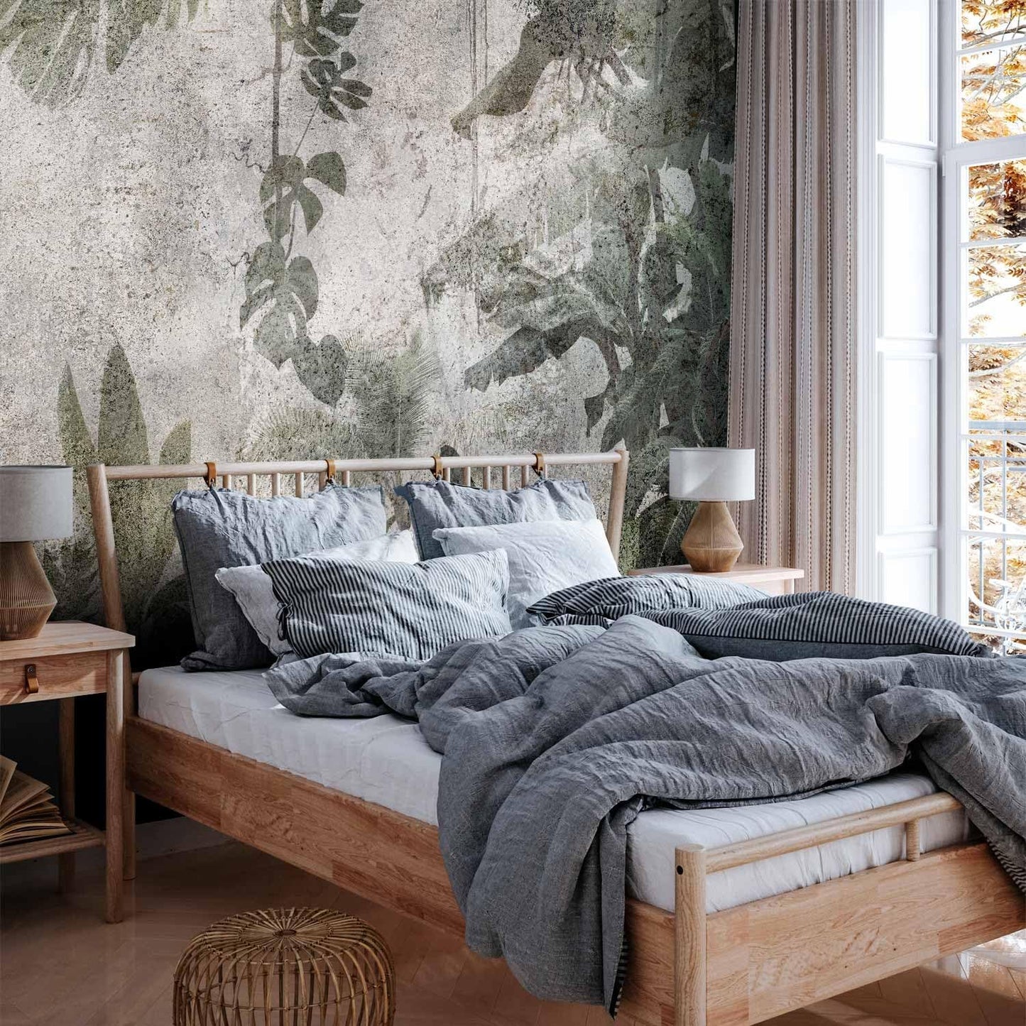 artgeist Premium Wall Mural Tropical Leaves 197x138 in - Non-Woven Wallpaper Fleece Wall Decor Photo Print Picture Image Design Landscape Jungle Nature Monstera Palm Leaves b-C-0821-a-a