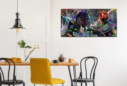 JKWALL77 Graffiti Baseball Wall-Art - Wall Decor for Bedroom Teen Boy - Sports Wall Decor Ready to Hang 40" x 20"