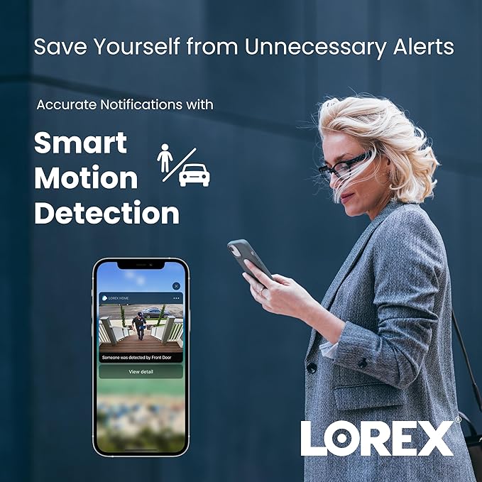 Lorex Indoor/Outdoor 4K Ultra HD Smart Deterrence CVI Wired Add-On Bullet Security Camera | Color & IR Night Vision | Dual Warning LED Lights | Siren | Built-in Speaker | IP67 | White