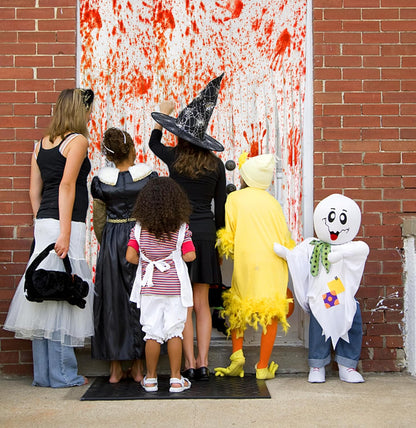 Sfcddtlg 2 Pcs Halloween Door Curtains - 85 x 59 Inch Bloody Handprint Doorway Decorations - Scary Creepy Curtain Cloth for Halloween Party Haunted House Decoration