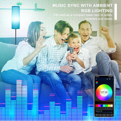 FRIDEKO HOME Floor Lamp for Bedroom, Tall Standing Lamps for Living Room, Modern Corner Floor Lamps for Living Room, 3CCT&Brightness Dimmable, 800 LM, RGB Smart Bulb, Foot Switch, Turquoise Lampshade