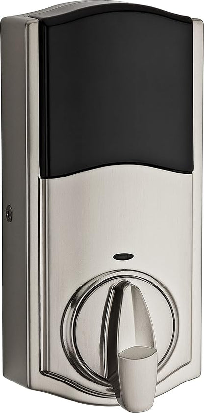 Kwikset 916 Keyless Entry Touchscreen SmartCode Electronic Deadbolt Smart Lock Featuring SmartKey Security and ZigBee 3.0 Technology in Traditional Satin Nickel, Zigbee Hub Sold Separately
