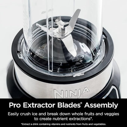 Ninja (BN401) Nutri Pro with Auto-iQ, 1100-Peak-Watt, Personal Blender, Cloud Silver (Renewed)