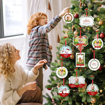 Personalized Photo Ornaments for Christmas Tree, Custom Cat Name Ornament, 2025 Puppy 1st Xmas Gifts, Holiday Decor Christmas Tree Decoration, Pet Lovers Dog Cat Gift