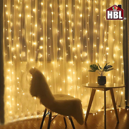 Belle Luci 608-Bulb Warm White Connectable LED Curtain Lights Outdoor Porch Decor 4'X7'