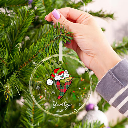 Personalized Christmas Ornaments with Initial Name, Acrylic Custom Monogram Initial A-Z Christmas Ornament 2025 for Kids Family Friends, Customized Letter Name Ornaments for Christmas Tree Decorations